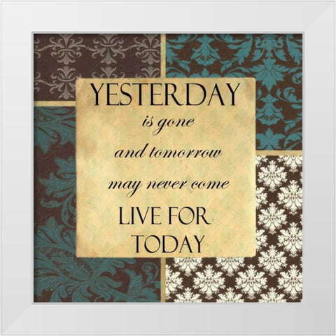 Yesterday Is Gone White Modern Wood Framed Art Print by Greene, Taylor