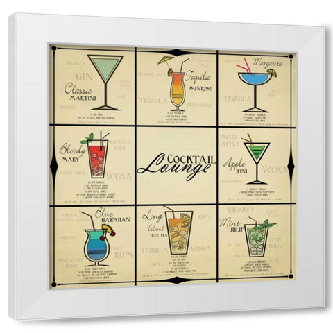 Cocktail Lounge White Modern Wood Framed Art Print by Greene, Taylor