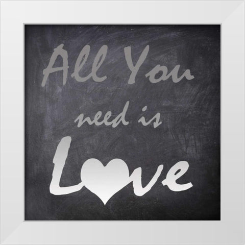ALL YOU NEED White Modern Wood Framed Art Print by Greene, Taylor