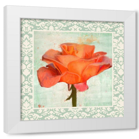 DAMASK ROSE I White Modern Wood Framed Art Print by Greene, Taylor