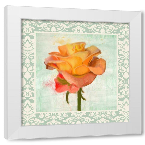 DAMASK ROSE II White Modern Wood Framed Art Print by Greene, Taylor