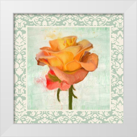 DAMASK ROSE II White Modern Wood Framed Art Print by Greene, Taylor