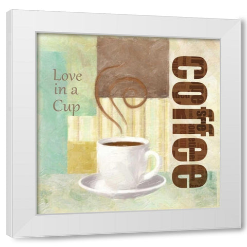 LOVE IN A CUP White Modern Wood Framed Art Print by Greene, Taylor