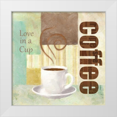 LOVE IN A CUP White Modern Wood Framed Art Print by Greene, Taylor