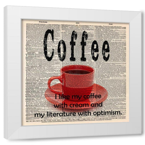 COFFEE CUP White Modern Wood Framed Art Print by Greene, Taylor