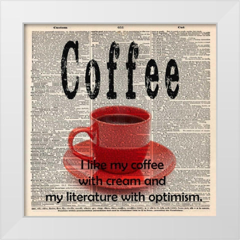 COFFEE CUP White Modern Wood Framed Art Print by Greene, Taylor