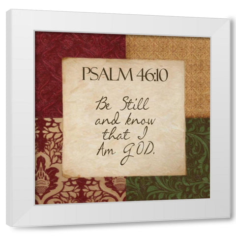 Psalm 46 A White Modern Wood Framed Art Print by Greene, Taylor