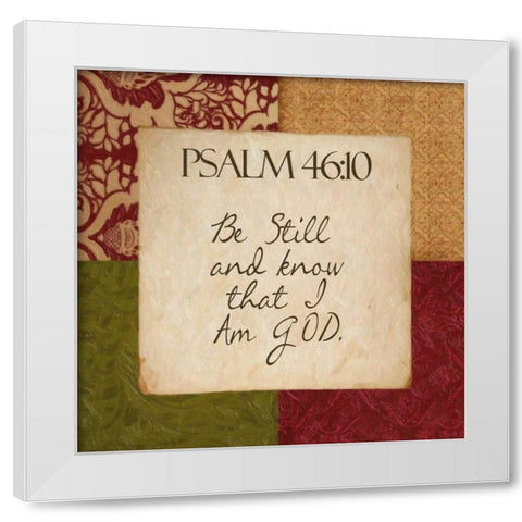 Psalm 46 White Modern Wood Framed Art Print by Greene, Taylor