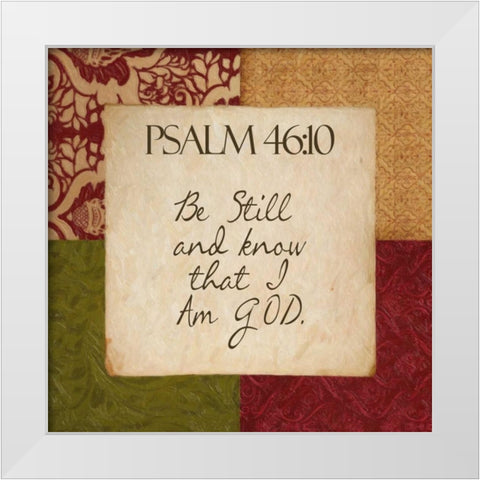Psalm 46 White Modern Wood Framed Art Print by Greene, Taylor