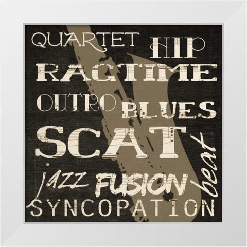 RAGTIME SILHOUETTE White Modern Wood Framed Art Print by Greene, Taylor