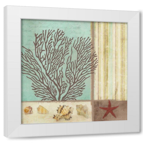 CORAL DECOUPAGE II White Modern Wood Framed Art Print by Greene, Taylor