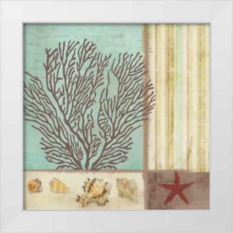 CORAL DECOUPAGE II White Modern Wood Framed Art Print by Greene, Taylor