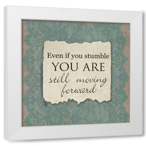 Even If You Stumble White Modern Wood Framed Art Print by Greene, Taylor