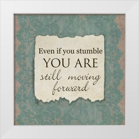 Even If You Stumble White Modern Wood Framed Art Print by Greene, Taylor