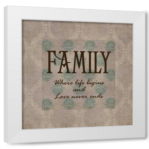 FAMILY White Modern Wood Framed Art Print by Greene, Taylor