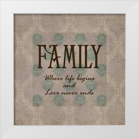 FAMILY White Modern Wood Framed Art Print by Greene, Taylor