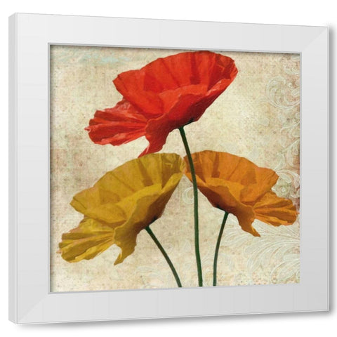 POPPY II White Modern Wood Framed Art Print by Greene, Taylor