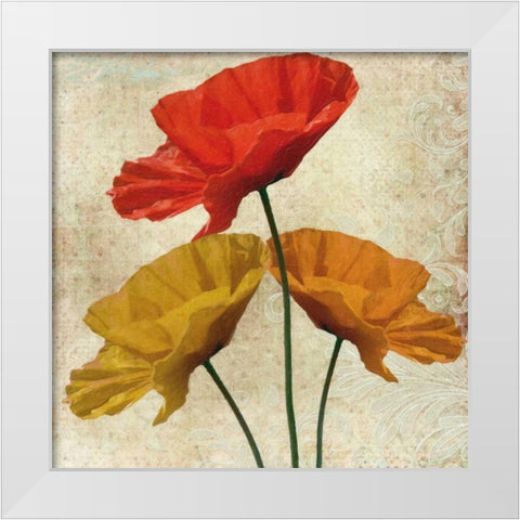 POPPY II White Modern Wood Framed Art Print by Greene, Taylor