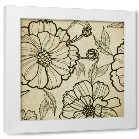 Floral Pattern I White Modern Wood Framed Art Print by Greene, Taylor