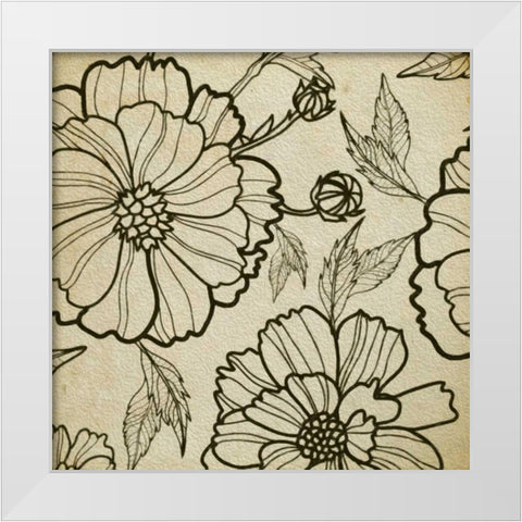 Floral Pattern I White Modern Wood Framed Art Print by Greene, Taylor