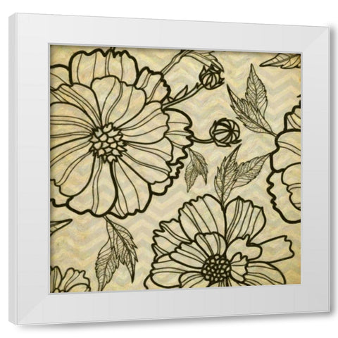 Floral Pattern I White Modern Wood Framed Art Print by Greene, Taylor