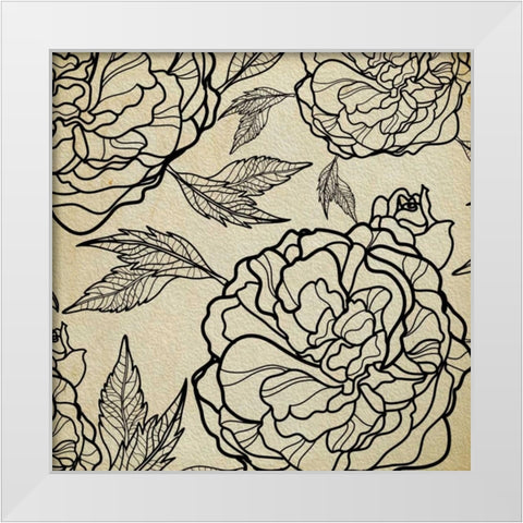 Floral Pattern II White Modern Wood Framed Art Print by Greene, Taylor