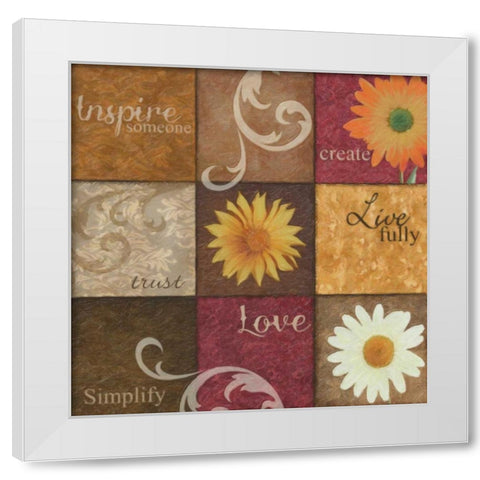 Spice 9 Patch White Modern Wood Framed Art Print by Greene, Taylor