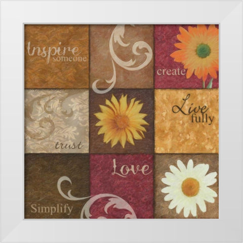 Spice 9 Patch White Modern Wood Framed Art Print by Greene, Taylor