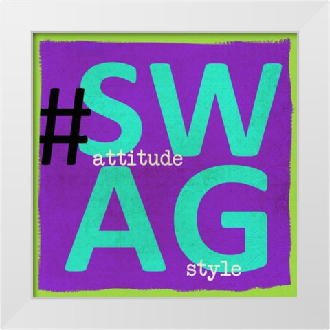SWAG White Modern Wood Framed Art Print by Greene, Taylor