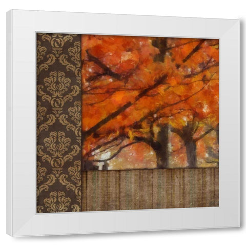 AMBER DAMASK TREE White Modern Wood Framed Art Print by Greene, Taylor