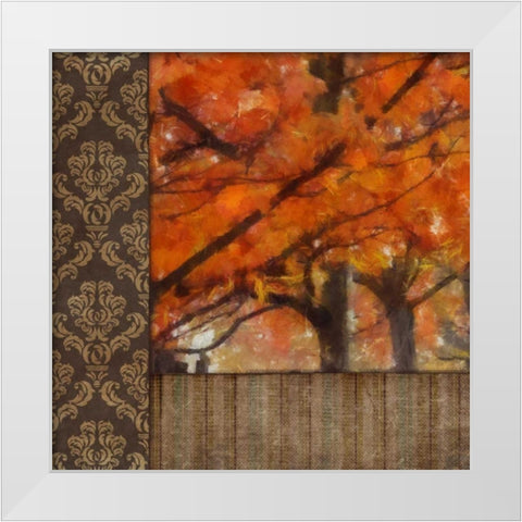 AMBER DAMASK TREE White Modern Wood Framed Art Print by Greene, Taylor