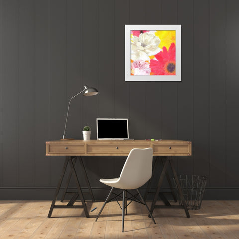 COLORFUL BLOOMS White Modern Wood Framed Art Print by Greene, Taylor