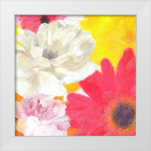 COLORFUL BLOOMS White Modern Wood Framed Art Print by Greene, Taylor