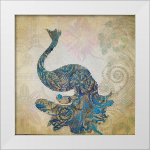 ELEGANT PEACOCK White Modern Wood Framed Art Print by Greene, Taylor