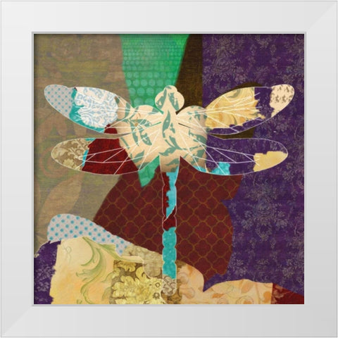 RISE ABOVE DRAGONFLYVER 2 White Modern Wood Framed Art Print by Greene, Taylor