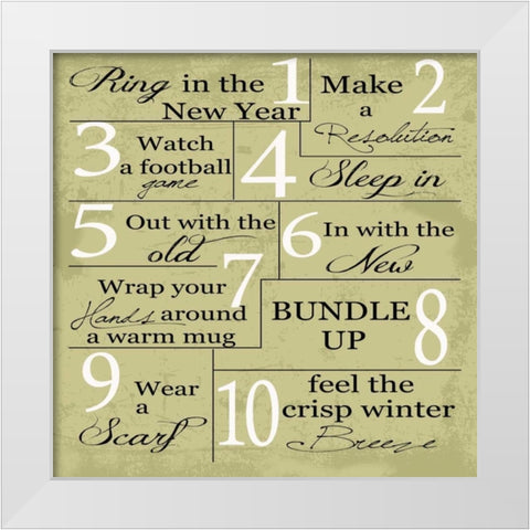 WINTER White Modern Wood Framed Art Print by Greene, Taylor