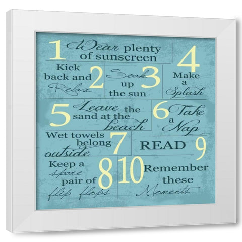 BLUE SUMMER RULES 2 White Modern Wood Framed Art Print by Greene, Taylor
