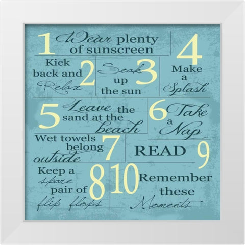 BLUE SUMMER RULES 2 White Modern Wood Framed Art Print by Greene, Taylor