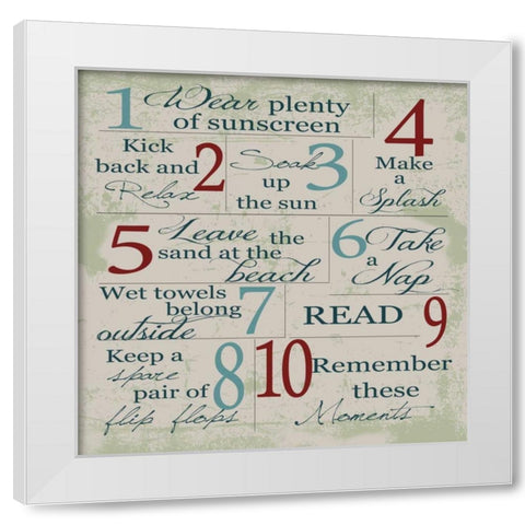Summer Rules 3 White Modern Wood Framed Art Print by Greene, Taylor