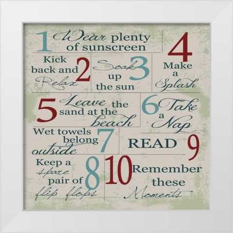 Summer Rules 3 White Modern Wood Framed Art Print by Greene, Taylor