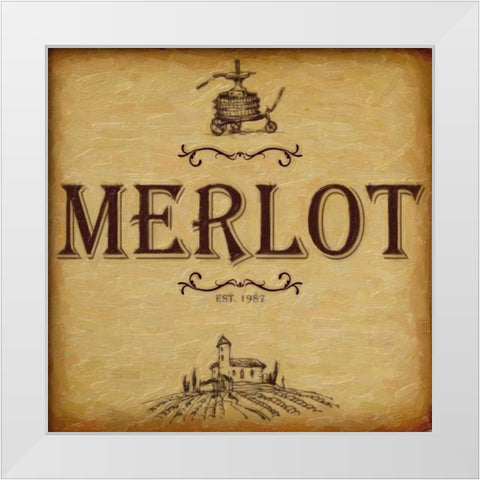 MERLOT White Modern Wood Framed Art Print by Greene, Taylor