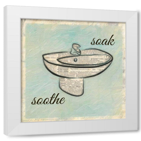 Soak Soothe White Modern Wood Framed Art Print by Greene, Taylor