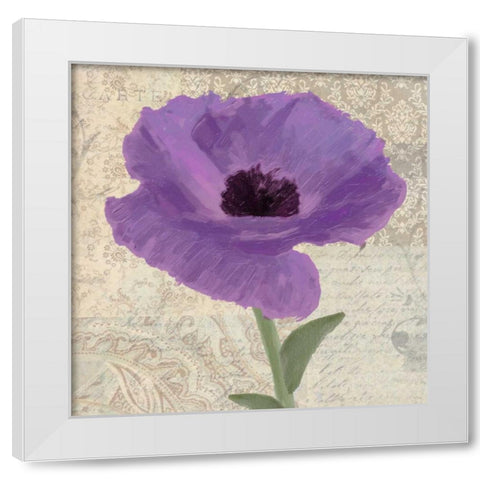 PLUM POPPY II White Modern Wood Framed Art Print by Greene, Taylor