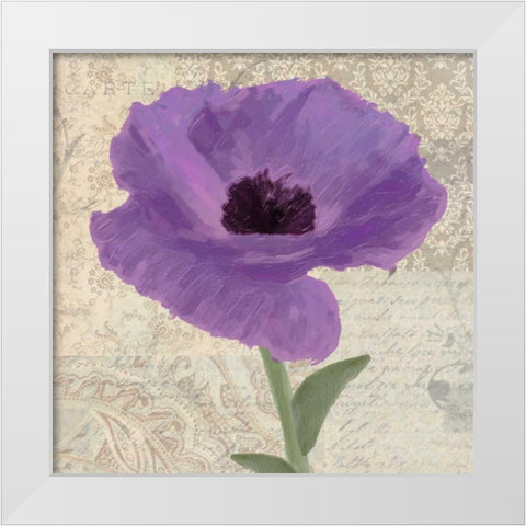 PLUM POPPY II White Modern Wood Framed Art Print by Greene, Taylor