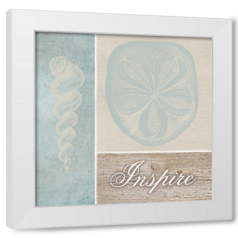 Inspire Shells White Modern Wood Framed Art Print by Greene, Taylor