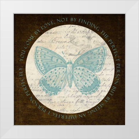 Love Butterfly White Modern Wood Framed Art Print by Greene, Taylor