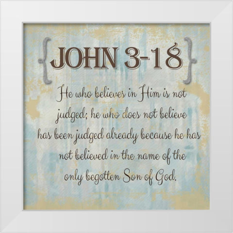 John 3-18 White Modern Wood Framed Art Print by Greene, Taylor