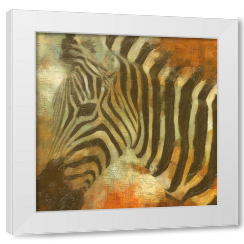 Global Zebra White Modern Wood Framed Art Print by Greene, Taylor
