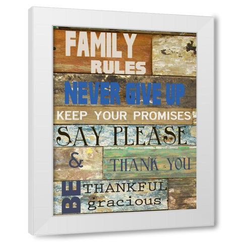 Family Rules Cools White Modern Wood Framed Art Print by Greene, Taylor