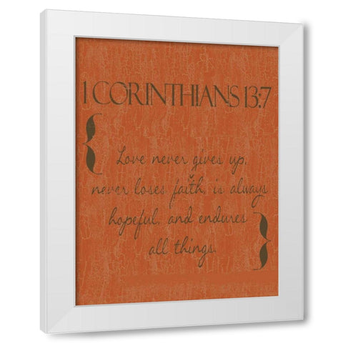 Love in Orange White Modern Wood Framed Art Print by Greene, Taylor